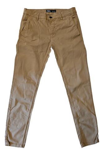 Pantalon Largo Zara Hombre Beige Talle 31 Largo 105 Cm