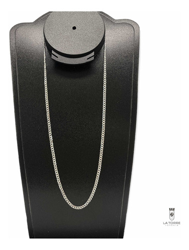Cadena Collar Plata Fina Ley .925 Tejido Barbada 3mm 65cm