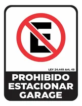 Comprar Cartel Adhesivo Prohibido Estacionar Garage Calco 22x28 Cm