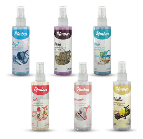 Aromatizante Textil Ambar By Saphirus X12u 150ml