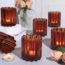 Comprar 6 Piezas De Porta Velas Votivas, Porta Velas Vintage De Vidr