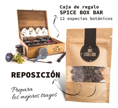 Anis Estrellado Entero Hierba Medicinal 35 Grs Spice Box P