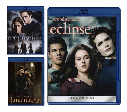 Crepusculo & Luna Nueva & Eclipse 3 Peliculas Blu-ray