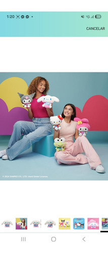 Peluche Cinamoroll 20 Cm Hello Kitty Y Amigos Series 1 Blanco