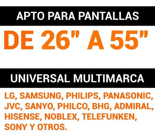 Imagen 4 de 7 de Soporte Tv Vonne Stvf-55 Fijo De 26 A 55 Hasta 50 Kg