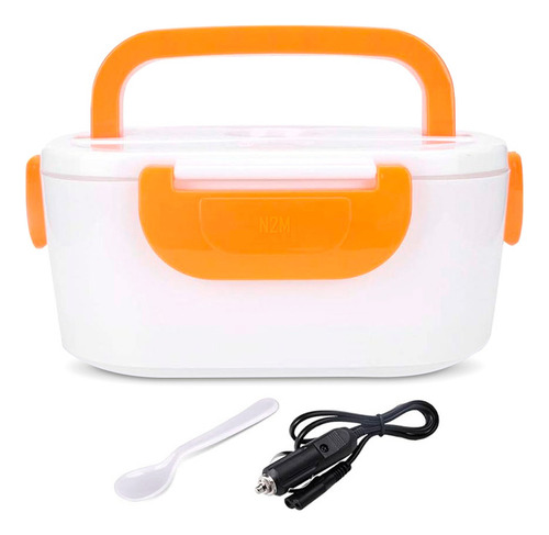 Lonchera Vianda Electrica Bandeja Plastico 1.5l Auto 12v Color Blanco