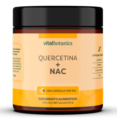 Vitalbotanics Quercetina + Nac Con Zinc Y Vitamina C 60 Caps Sabor QRCT_NAC_60