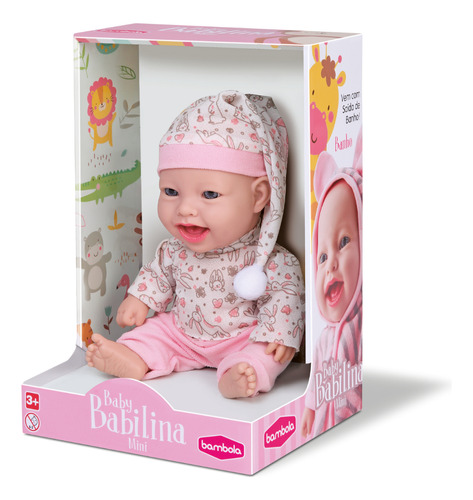 Boneca Bebê Menina Baby Babilina Soninho Mini Com Acessórios