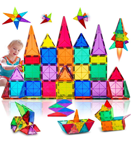 Juego De Bloques De Construcción Magnéticos 3d 60 Piezas 60