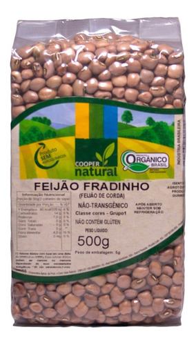 Feijão Fradinho (corda) Orgânico À Vácuo Coopernatural 500g.