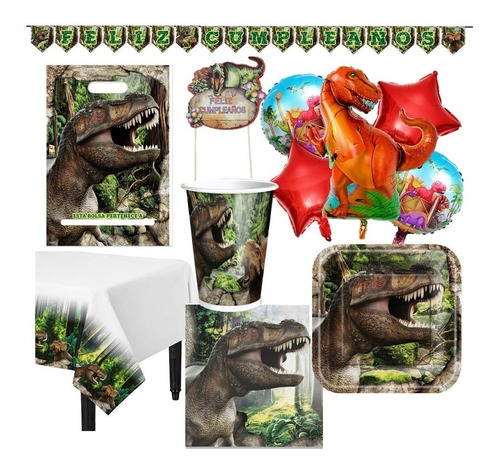 Pack Cumpleaños Dinosaurio Jurassic X 24 Cotillón Activarte