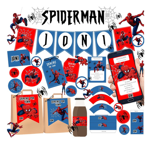 Kit Imprimible Candy Bar Spiderman 100% Editable