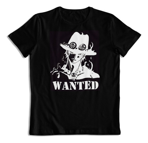 Polera De Algodon Estampada Portgas D Ace Wanted One Piece