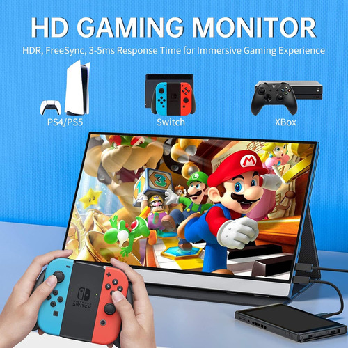 Monitor Portatil Con Pantalla De Viaje De 15,6 Pulgadas Fhd