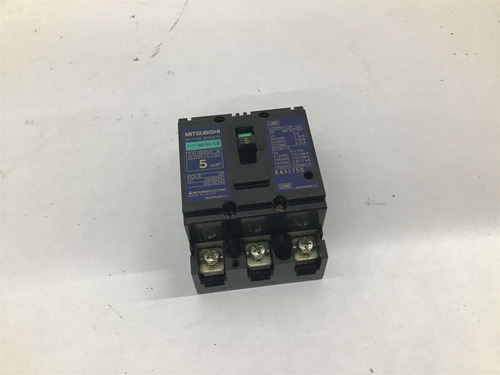 Mitsubishi Nf30-cs No Fuse Breaker 5 Amp 3p 500vac 50-60 Dda