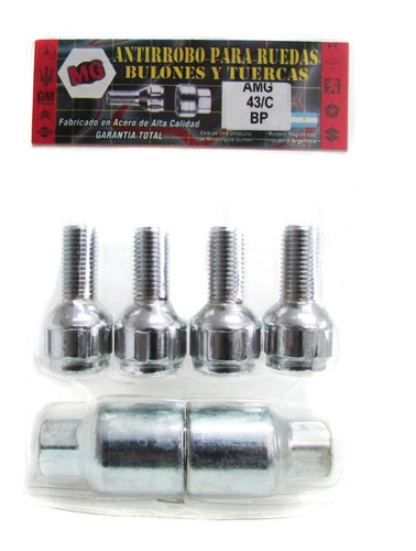 Set Antirrobo Mg 4 Bulon Vw Gol Polo Saveiro Original Cod43c