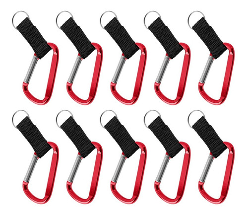 Paquete De 10 Clip-gancho Metalico Color Rojo