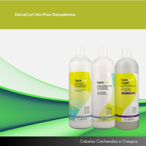 Devacurl No-poo Kit Salão Com Gel Finalizador (3 Produtos)