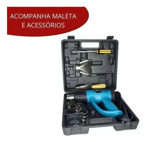 Soprador Térmico Aplicação Insulfilm Bicos Espátula E Maleta 220V