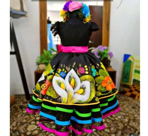 Vestido Pintado Fiesta Niña Artesanal Mexicano Diseñador en venta en Xalapa  Veracruz por sólo $ 3,  Mexico