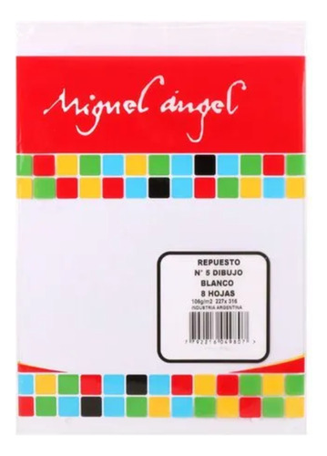 Repuesto De Hojas Nro 5 Color Blanco! Miguel Angel!