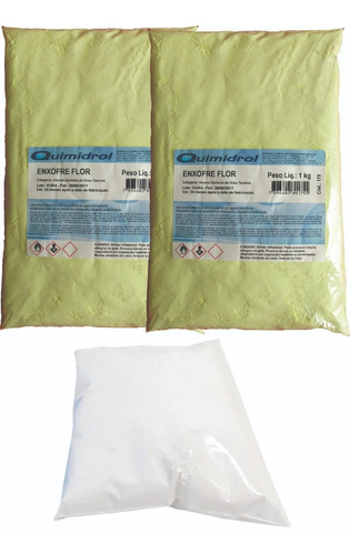 Kit Calda Sulfocálcica - Cal Virgem + Enxofre (total 3 Kg)