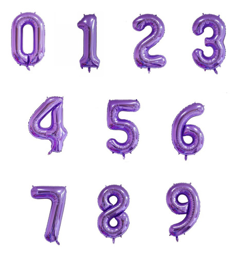 Globos Metalizados De Números Del 0 Al 9 ( Varios Colores)
