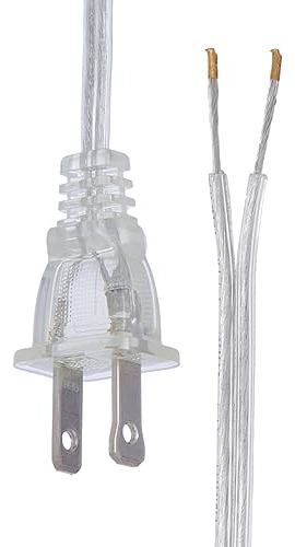 B&p Lamp® Cable De Lámpara Plateado Transparente, Cable Spt-
