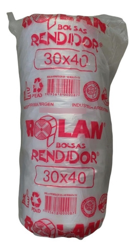 Rollo Arranque 30x40 Polietileno Rolan Rendidor X3 Uni.