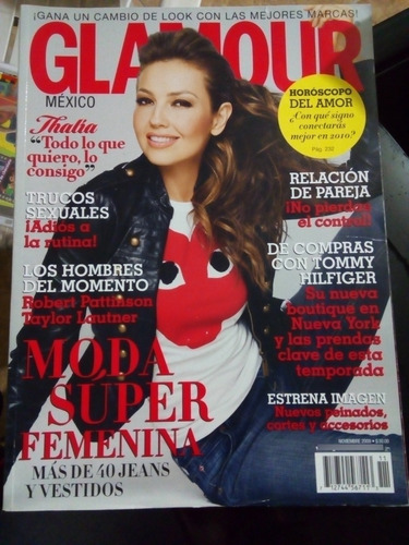 Thalia En Portada De Revista Glamour Año-2009