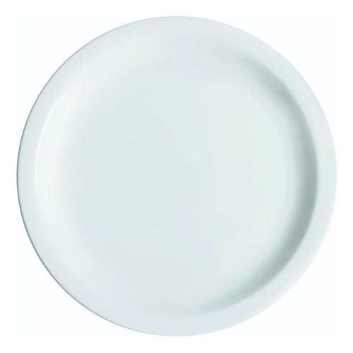 06 Prato Raso Almoço Jantar Iguaçu 25 Cm Porcelana Branca
