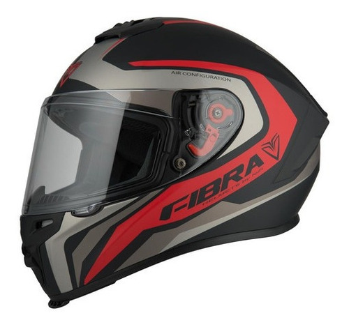 Casco Moto Integral Fibra By Nzi Negro / Rojo M