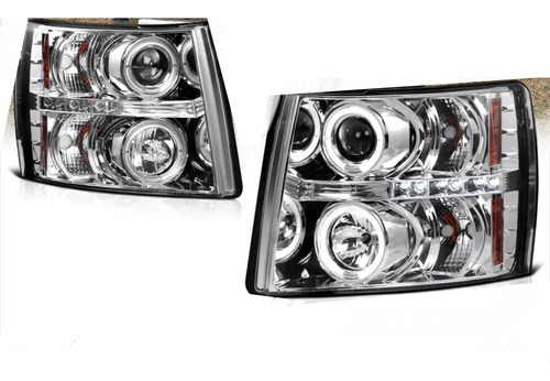 Faros Lupa Detalles Led Chevrolet Silverado 2007 - 2014