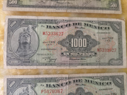 Billete 500 Pesos Morelos 1000 Pesos Cuahutemoc Chichen Itza