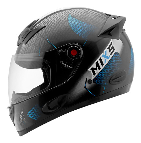 Capacete De Moto Fechado Mixs Mx5 Blaze Forro Removível Cor Azul Brilhante Tamanho do capacete 56