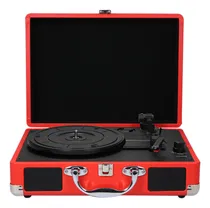 Comprar Tocadiscos Vintage Con Altavoces: Red Phonograph Record