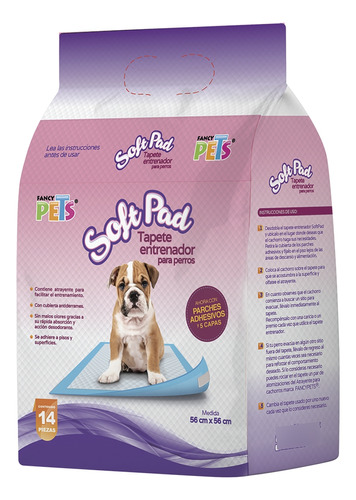 Tapete Entrenador 14pzs Para Baño Softpad Cachorro Fancypets