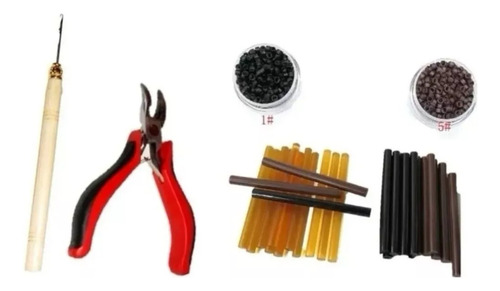 Kit: Alicate Extensiones + Aguja +  Microring Sili+ Keratina