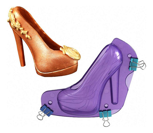 Molde De Chocolate Para Zapatos De Tacón Alto En 3d Con 6 Cl