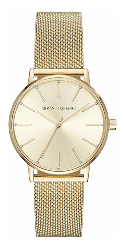 Reloj Mujer Armani Exchange Ax5536 Cuarzo Pulso Dorado En