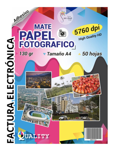 Papel Sticker Adhesivo Mate X 50 Hojas X 10 Paquetes