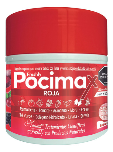 Bebida Detoxicante Pocimax Rojo Con Estevia X 200g