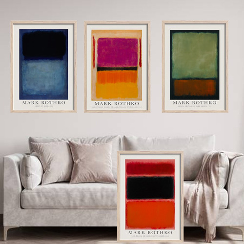  Set X4 Cuadros Emoty Arte Mark Rothko 50x70 Cm