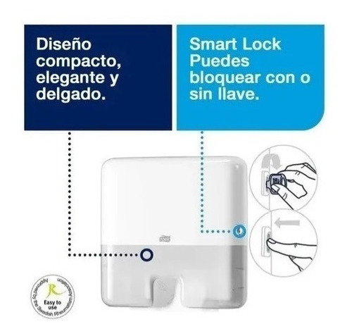 Imagen 7 de 10 de Dispensador Toalla Interfoliada Tork Elevation Blanco +carga