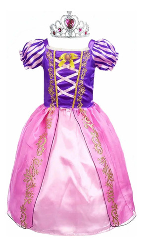 Disfraz De Rapunzel Con Corona Incluida