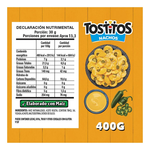 Tostitos Nacho Sal 4 Piezas De 400 Gramos C/u