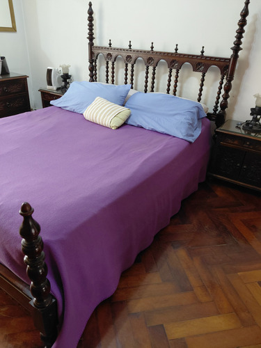Cama 2 Plazas Matrimonial Antiguo De Madera Madera Oscuro (Usado)