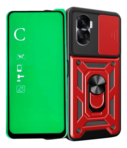 Funda Estuche Reforzado + Vidrio Cerámico Para Honor 90 Lite