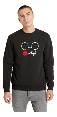 Buzo Crewneck Algodon Basico Mickey Mouse Letras 