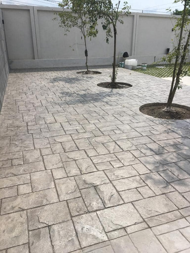 3x Molde Estampado Hormigón Muros Pisos 74x43cm Poliuretano